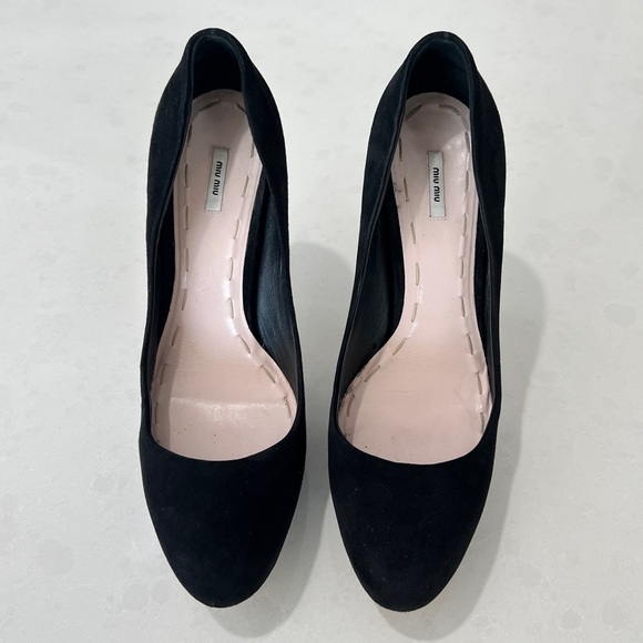 Miu Miu Calzature Donna black suede platform heels - Picture 11 of 11